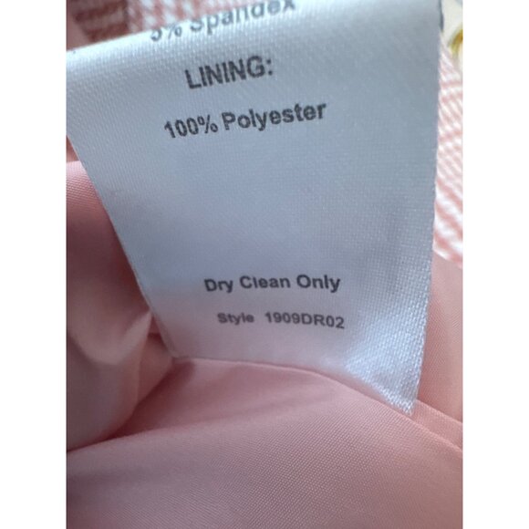 NWT Choosy 4 Pink Plaid Long Sleeve Blazer Dress With Deep V Neckline - Picture 8 of 14